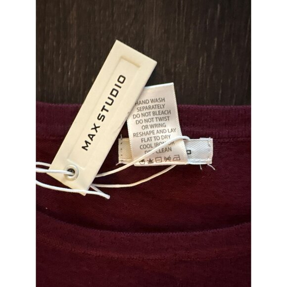 NWT Max Studio Heathered Burgundy Bell Sleeve Sweater Size XL - Picture 7 of 9